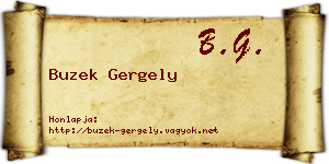 Buzek Gergely névjegykártya